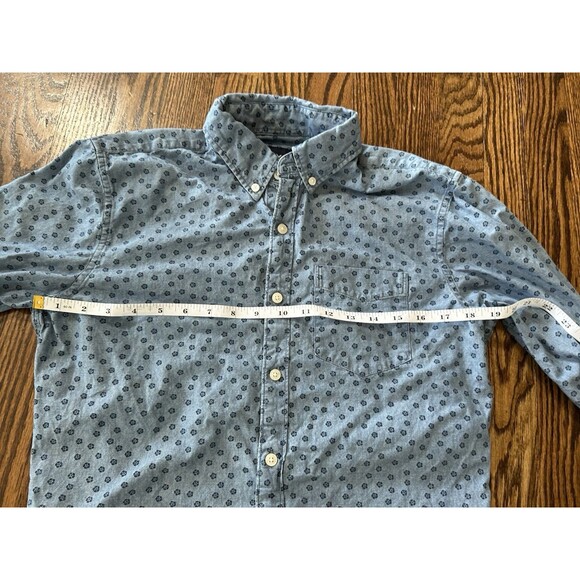 American Eagle Outfitters Shirt Mens Size S Blue Floral Long Sleeve Button Down - Picture 4 of 9
